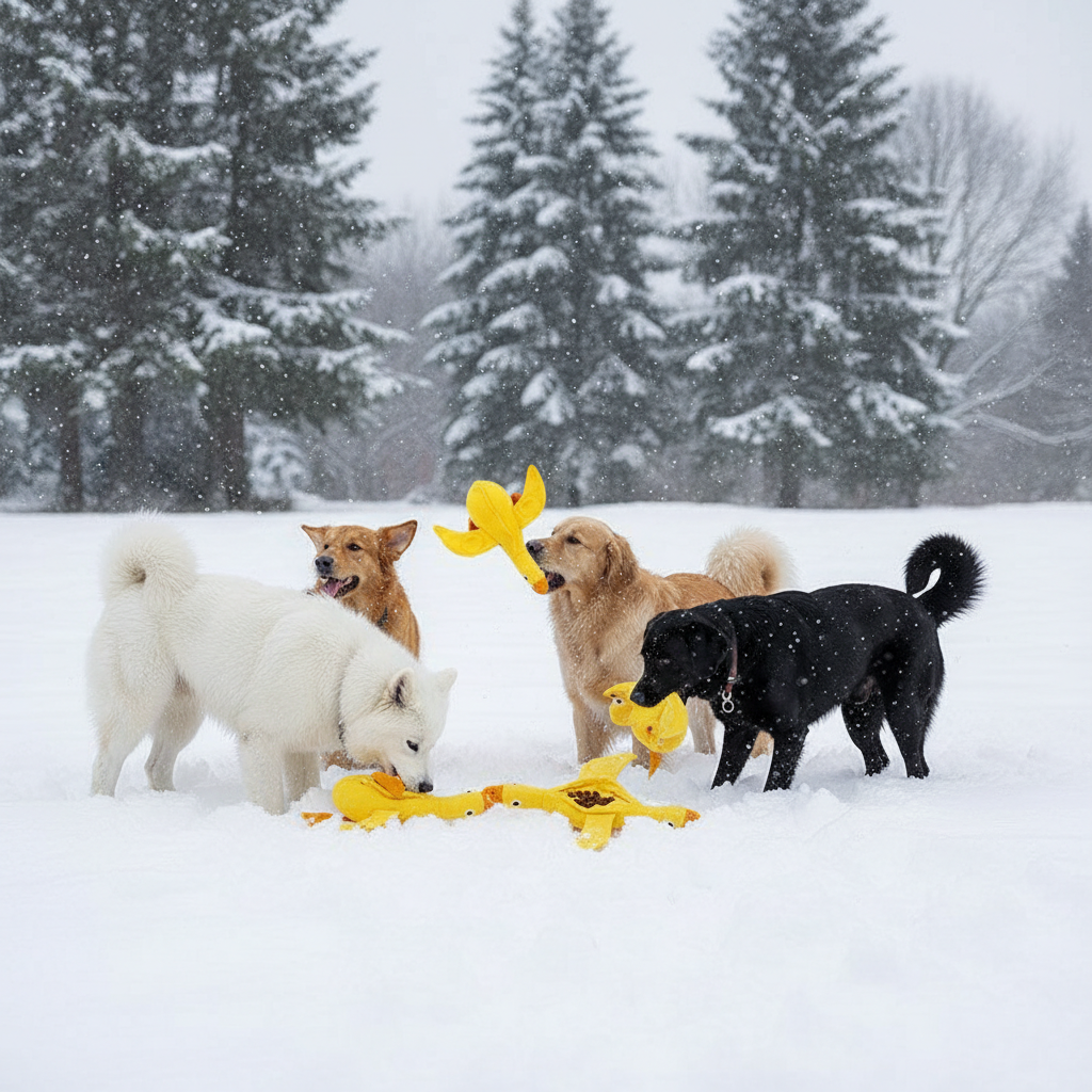 Sounding plush toys for dogs