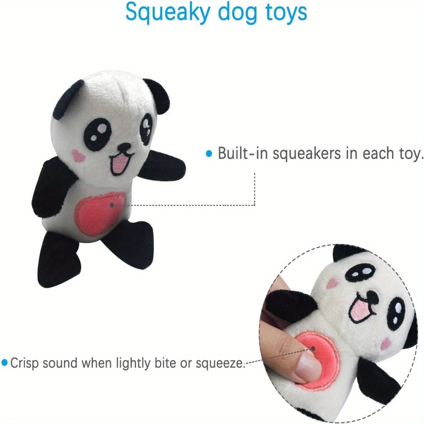 Squeaky Plush Dog Toy Bulk Pack | Cute Soft Stuffed Chew Toys for Small & Medium Dogs