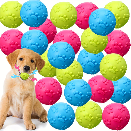 24pcs Squeaky Balls for Dogs Rubber Squeaky Dog Toys Bulk 2.36 Inch Dog Toys Ball Interactive Chewing Ball for Medium And Small Dogs Puppy, 3 Colors, Puppy Teething Toys, Pet Playtime, Petsafe Material, Small Puppy Toys, Pupp