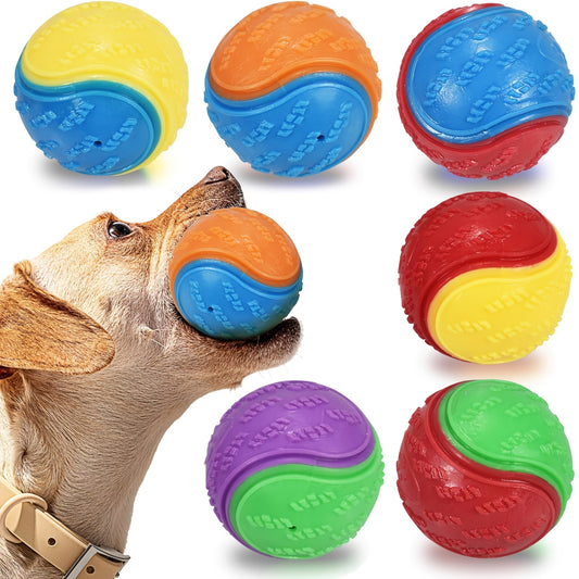 Squeaky High Bounce Teething Dog Ball | 2.5 Inch Training Ball for Interactive Play & Ball Launcher Compatible